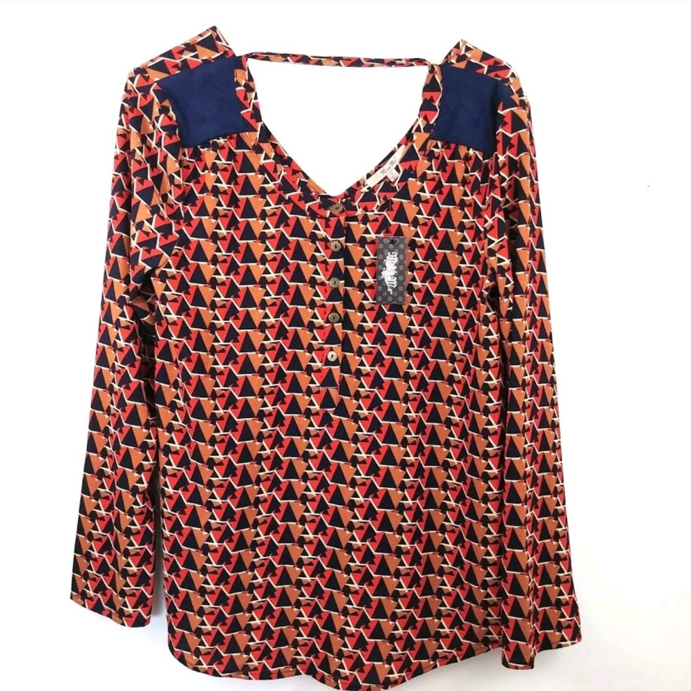 Miss Me Blouse Long Sleeve Shirt Flowy Too